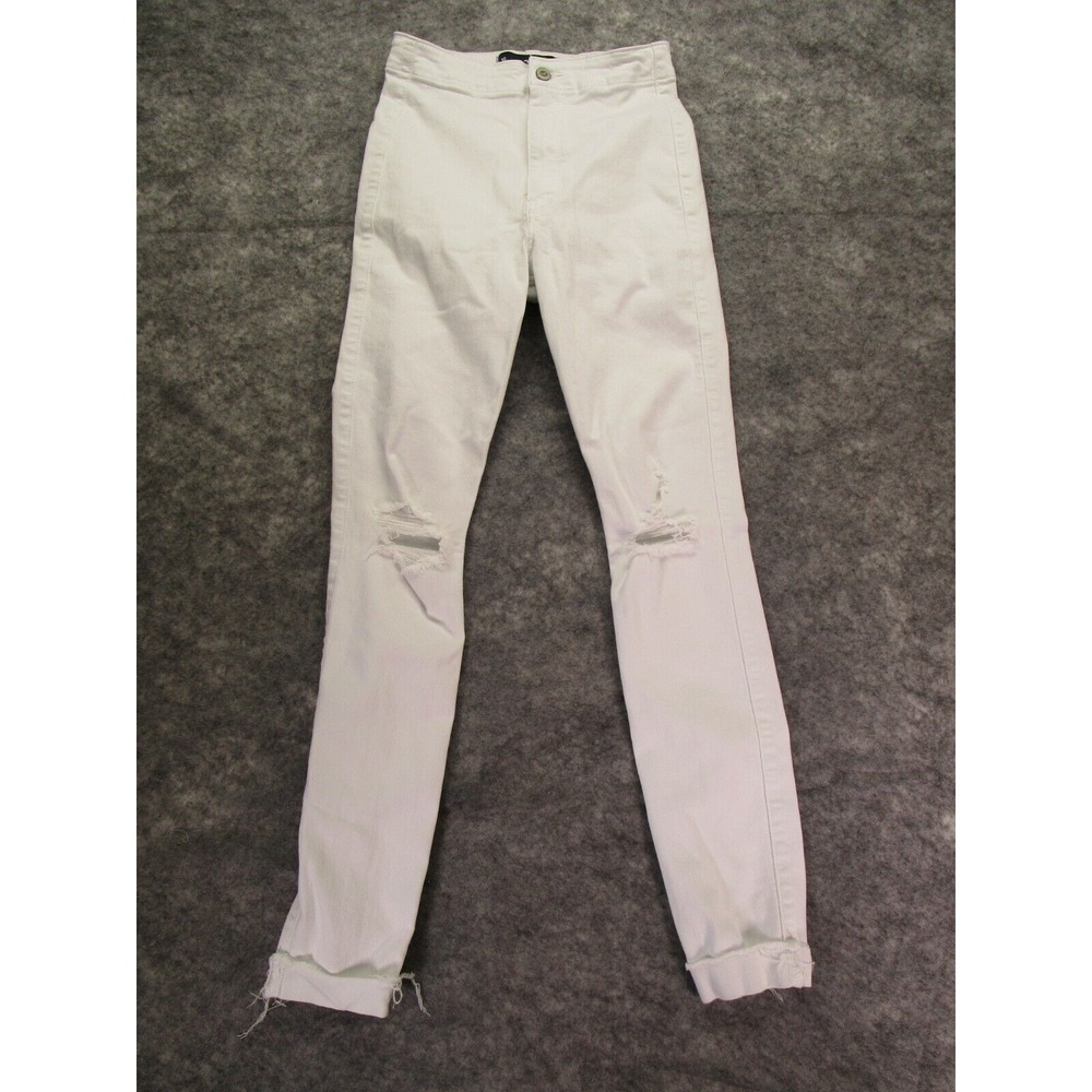 Hollister Jeans womens 3 R white ultra high legging W26 L28 distressed‎ juniors